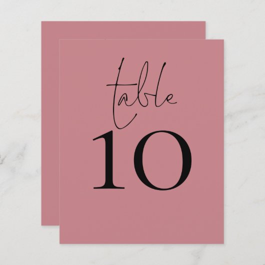 Tafelnummer Script Dusty Roos Wedding (Voorkant / Achterkant)