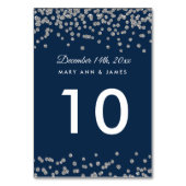 Tafelnummer Silver Faux Glitter Confetti Navy (Achterkant)