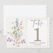 Tafelnummer sjabloon voor wilde bloemen (Voorkant / Achterkant)