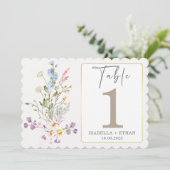 Tafelnummer sjabloon wilde bloemen (Staand voorkant)