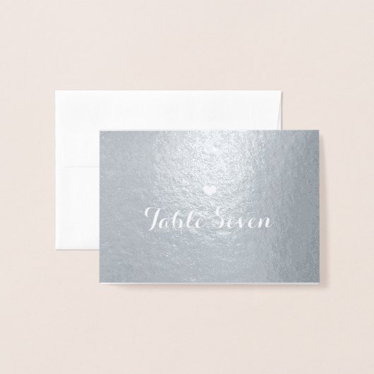 Tafelnummer Small Heart Place Card Silver (Voorkant met envelop)