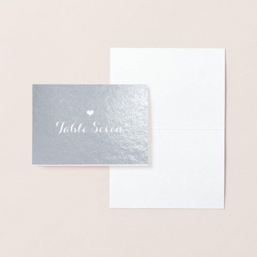 Tafelnummer Small Heart Place Card Silver (Display)