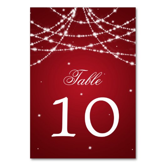 Tafelnummer Sparkling String Rood (Achterkant)