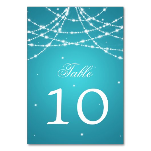 Tafelnummer Sparkling String Turquoise (Achterkant)