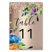 Tafelnummer Stapt Florals Navy Roos Wedding (Voorkant)