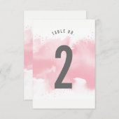 TAFELNUMMER stijlvolle waterverf roze grijs (Voorkant / Achterkant)