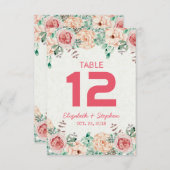 Tafelnummer / Stoelenkaart voor de bruiloft met bl (Voorkant / Achterkant)