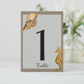 Tafelnummer Strand Huwelijk met Oude Zeedieren (Staand voorkant)