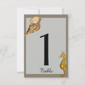 Tafelnummer Strandbruiloft met Oude Zeedieren (Voorkant)