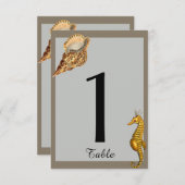 Tafelnummer Strandbruiloft met Oude Zeedieren (Voorkant / Achterkant)