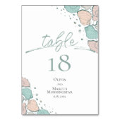 TAFELNUMMER | Strandschelpen Blauwgroen en koraal (Achterkant)