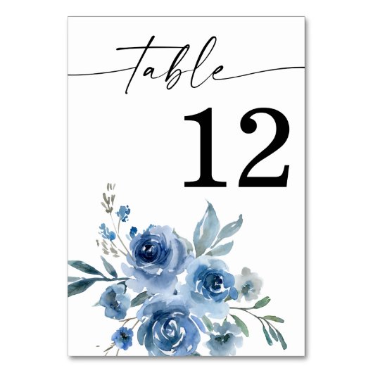 Tafelnummer Stusty Blue & Blue Floral (Achterkant)