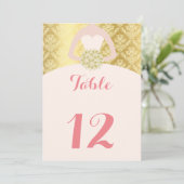 Tafelnummer tiener verjaardag gouden blush roze (Staand voorkant)