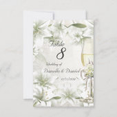 Tafelnummer Trouw Beige Groen Bloem Wit (Achterkant)