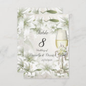 Tafelnummer Trouw Beige Groen Bloem Wit (Voorkant / Achterkant)