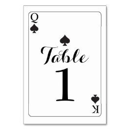 Tafelnummer Trouw K Q Aas Schoppen Speelkaarten