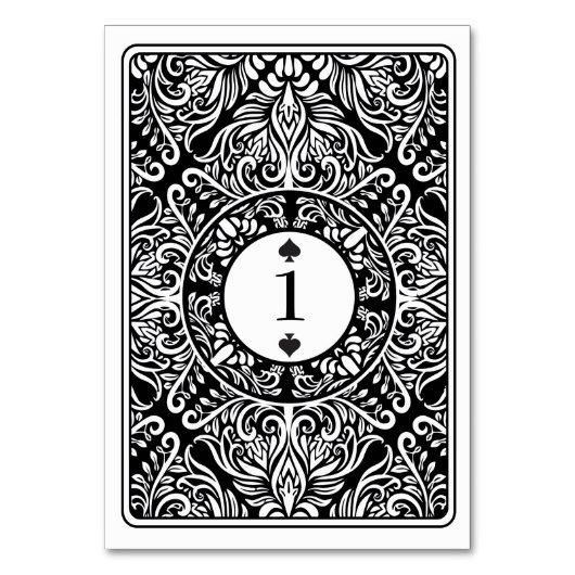 Tafelnummer Trouw K Q Aas Schoppen Speelkaarten (Achterkant)
