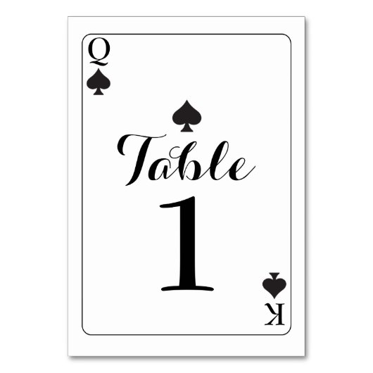 Tafelnummer Trouw K Q Aas Schoppen Speelkaarten (Voorkant)