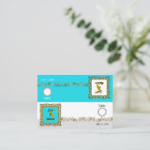 Tafelnummer Trouwblauw Gold Leaf Plaatskaartje (Staand voorkant)