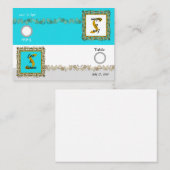 Tafelnummer Trouwblauw Gold Leaf Plaatskaartje (Voorkant / Achterkant)