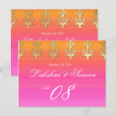 Tafelnummer Trouwen Briefkaart Roze Sinaasappel In (Voorkant / Achterkant)