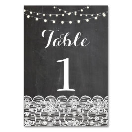 Tafelnummer Trouwen Rustiek Krijtbord Lights Lace