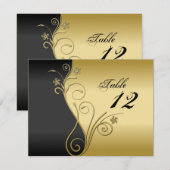 Tafelnummer Trouwkaart - Klassevol Zwart & Goud (Voorkant / Achterkant)