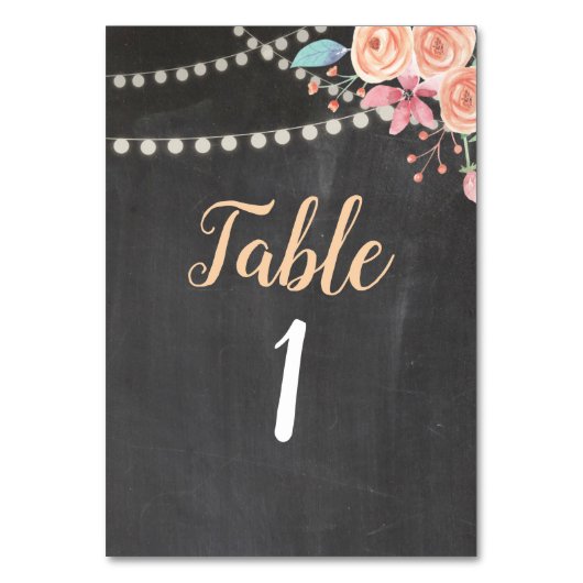 Tafelnummer Trouwkoraal Perzik Bloem Bloem (Voorkant)