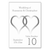 Tafelnummer Trouwlocatie Zilveren Harten (Achterkant)