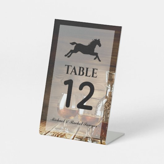 Tafelnummer van de roestvrij Bourbon Reclamebord Met Voetstuk (Voorkant)