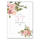 Tafelnummer van Floral Blush Roses (Voorkant)