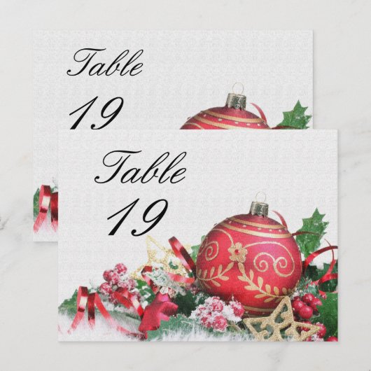 Tafelnummer van het kerstfeest (Voorkant / Achterkant)