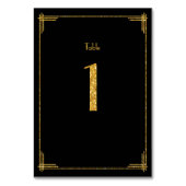 Tafelnummer voor bruiloft goud lovertjes art deco (Achterkant)