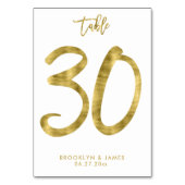Tafelnummer voor de bruiloft Goud folie-effect num (Voorkant)