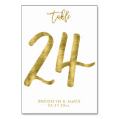 Tafelnummer voor de bruiloft met gouden folie-effe (Voorkant)