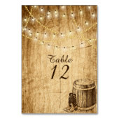 Tafelnummer voor een landelijke trouwdag in rustie (Voorkant)
