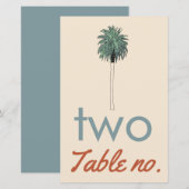 Tafelnummer voor het huwelijk met palmboom als kad (Voorkant / Achterkant)