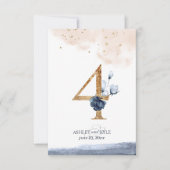 Tafelnummer voor het huwelijksfeest in marineblauw (Voorkant)