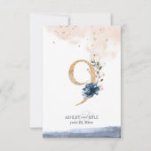 Tafelnummer voor het huwelijksfeest in marineblauw (Voorkant)