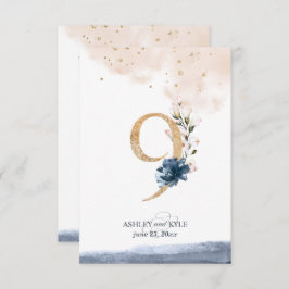 Tafelnummer voor het huwelijksfeest in marineblauw