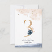 Tafelnummer voor het huwelijksfeest in marineblauw (Voorkant)