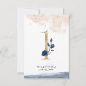 Tafelnummer voor het huwelijksfeest in marineblauw (Voorkant)