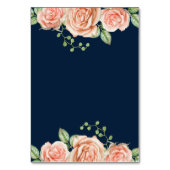 Tafelnummer voor Navy Blue Goud Blozende Bloemige  (Achterkant)