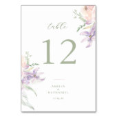 Tafelnummer voor Pastelkleurige Tuinbruiloft (Achterkant)