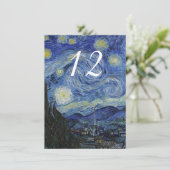 Tafelnummer voor Sterrennacht Bruiloftsreceptie (Staand voorkant)