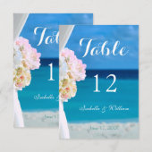 Tafelnummer voor strandbruiloft in de zomer (Voorkant / Achterkant)