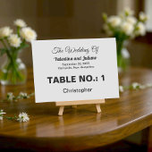 Tafelnummer voor trouwtafel in zwart en wit