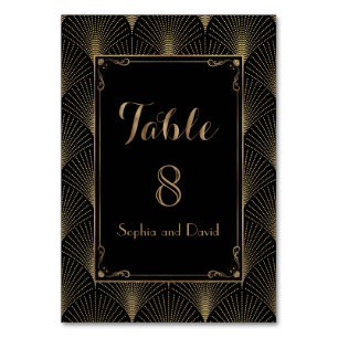 Tafelnummer voor Vintage Art Deco Great Gatsby Bru