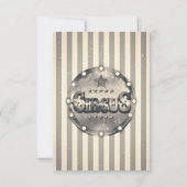 Tafelnummer voor vintage circusparty met gestreept (Achterkant)