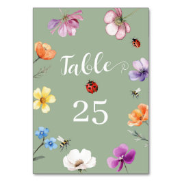 Tafelnummer voor Wildflower Lovebug Baby Shower